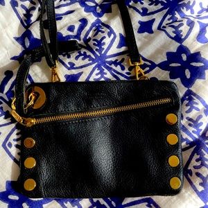 Hammit Small Black Leather Crossbody Bag